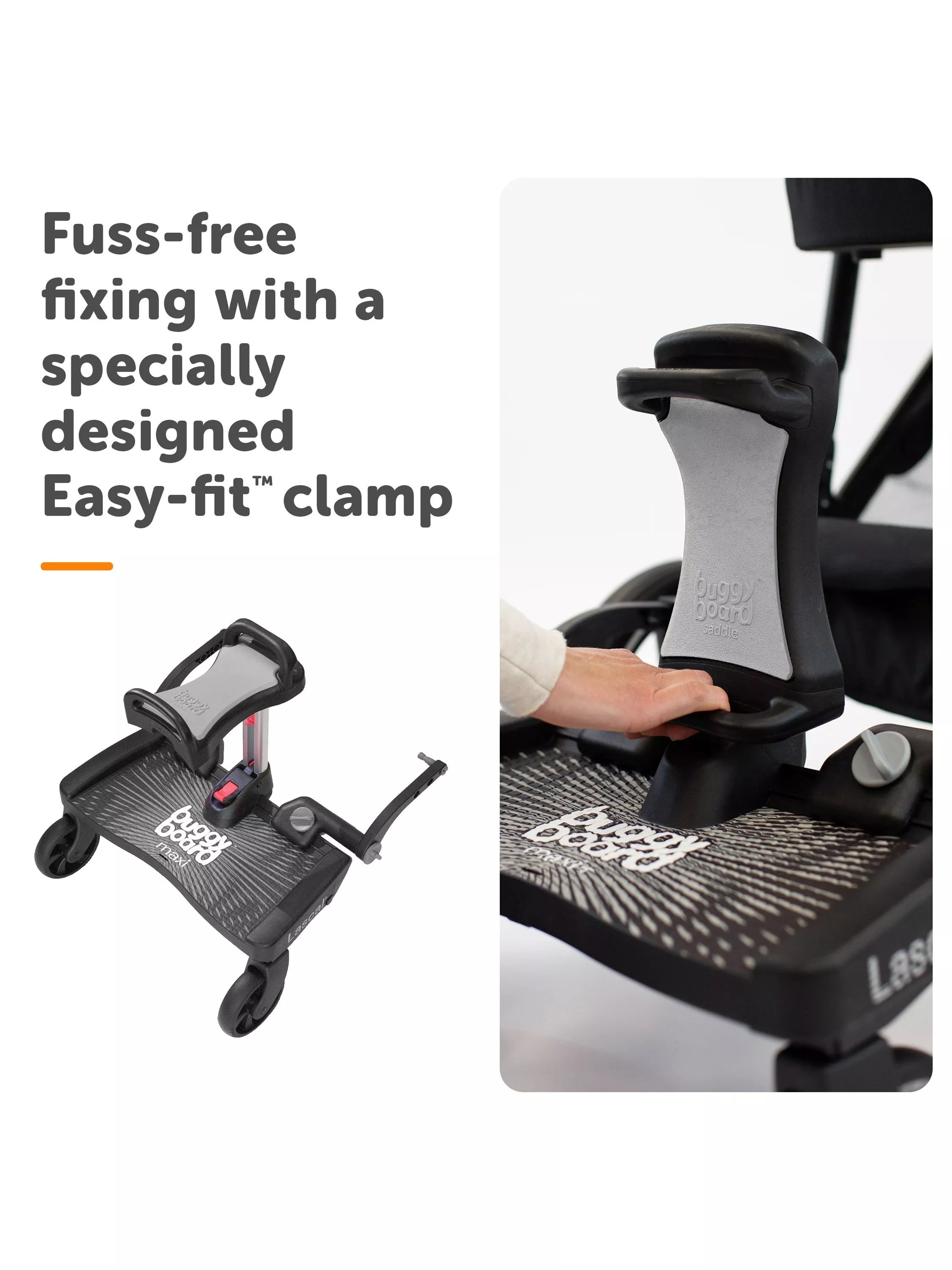 Lascal BuggyBoard Saddle in grey, UK version