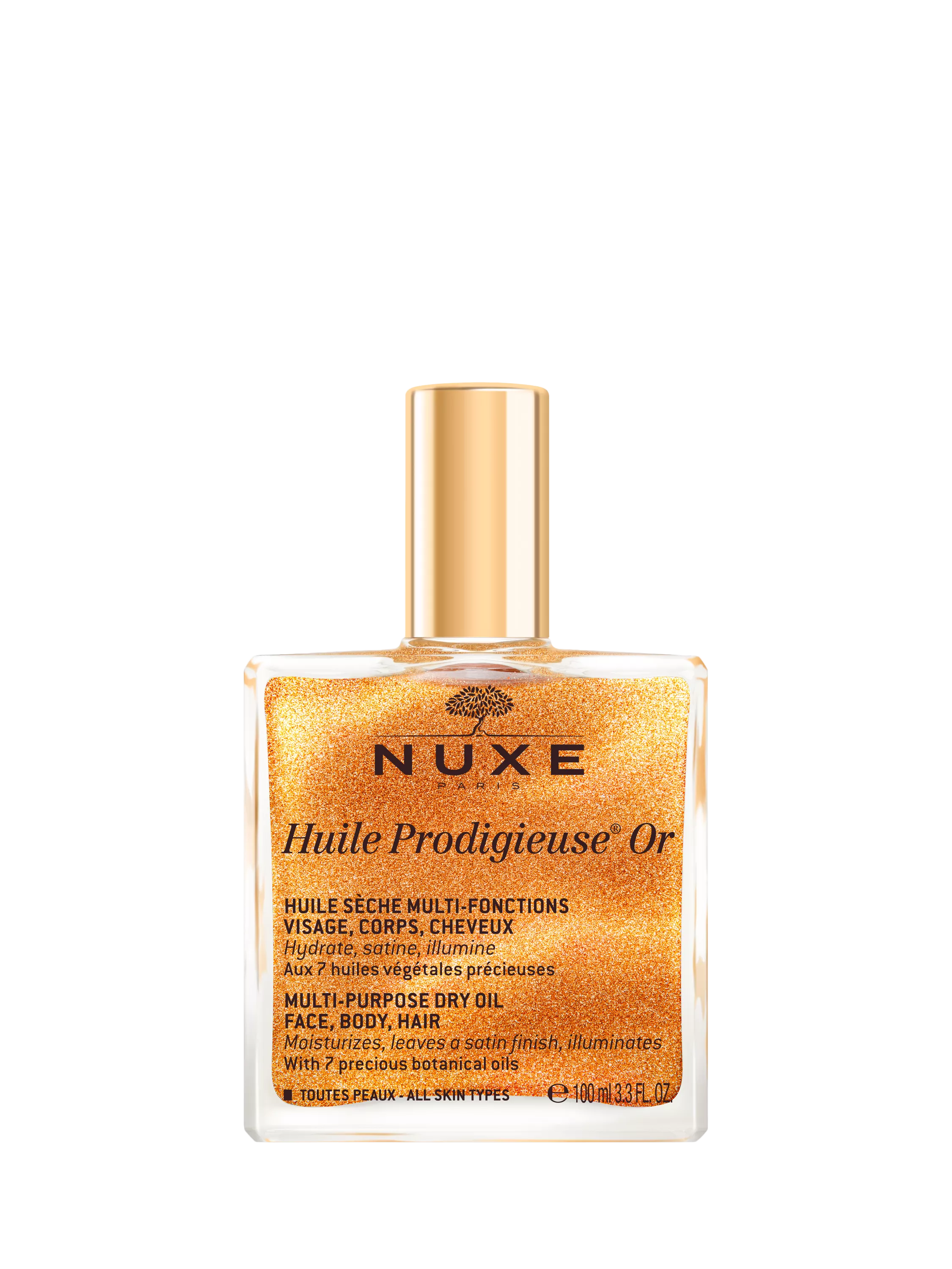 NUXE Huile Prodigieuse® Or Golden Shimmer Multi-Purpose Dry Oil for Face, Body and Hair