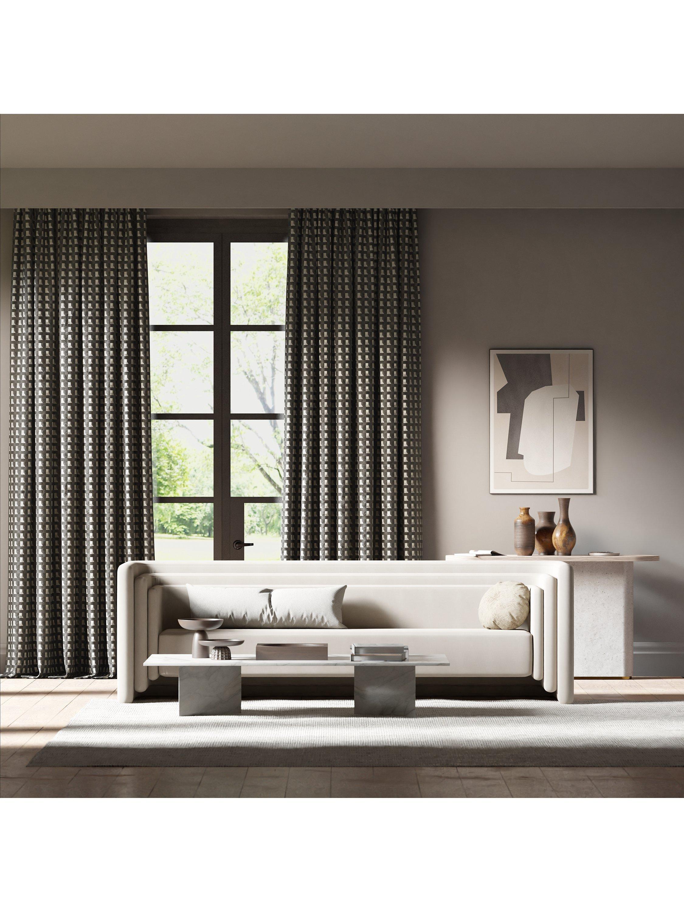 Harlequin Blocks Furnishing Fabric velvet geometric pattern W141cm (British brand)