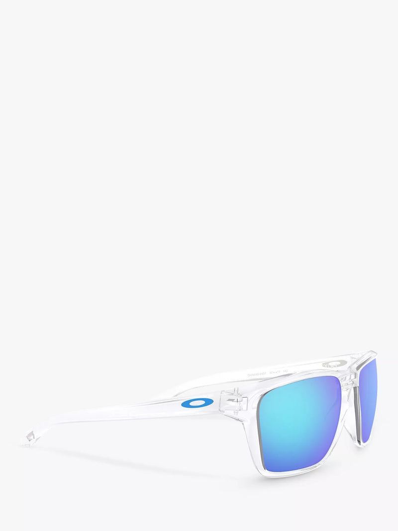 Oakley Sylas rectangular sunglasses clear frame mirrored blue (British brand)