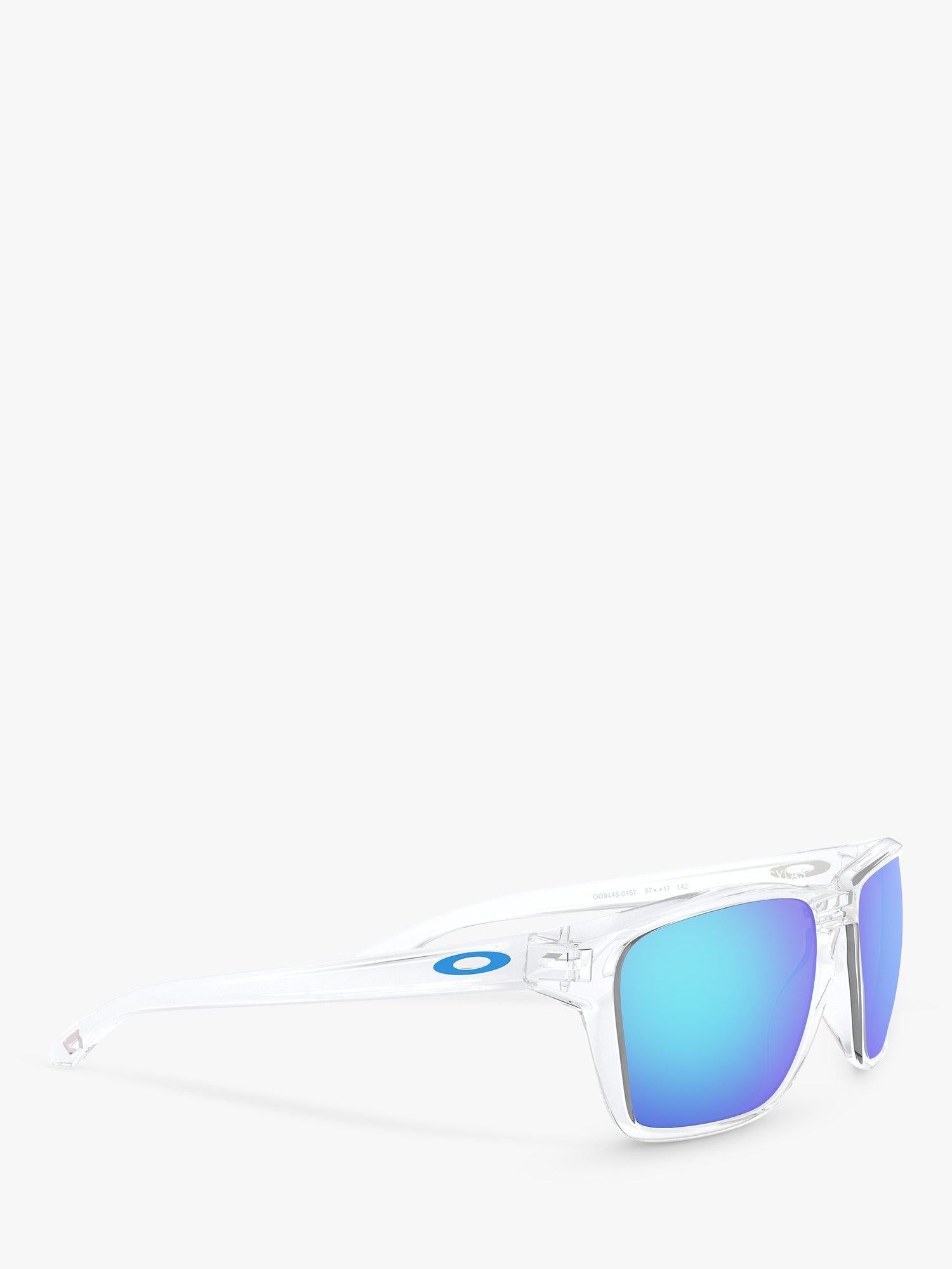 Oakley Sylas rectangular sunglasses clear frame mirrored blue (British brand)