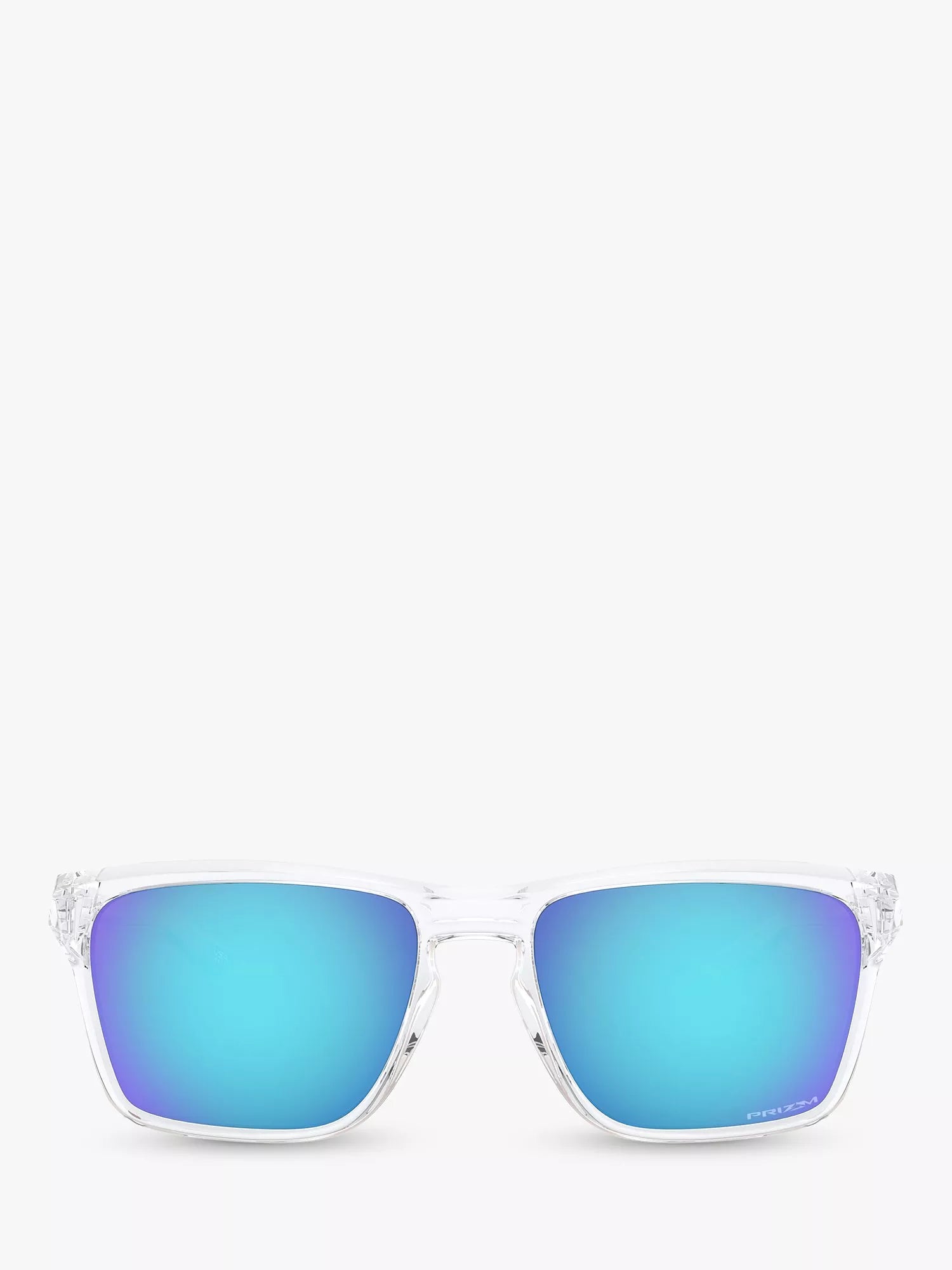Oakley Sylas rectangular sunglasses clear frame mirrored blue (British brand)