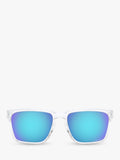 Oakley Sylas rectangular sunglasses clear frame mirrored blue (British brand)