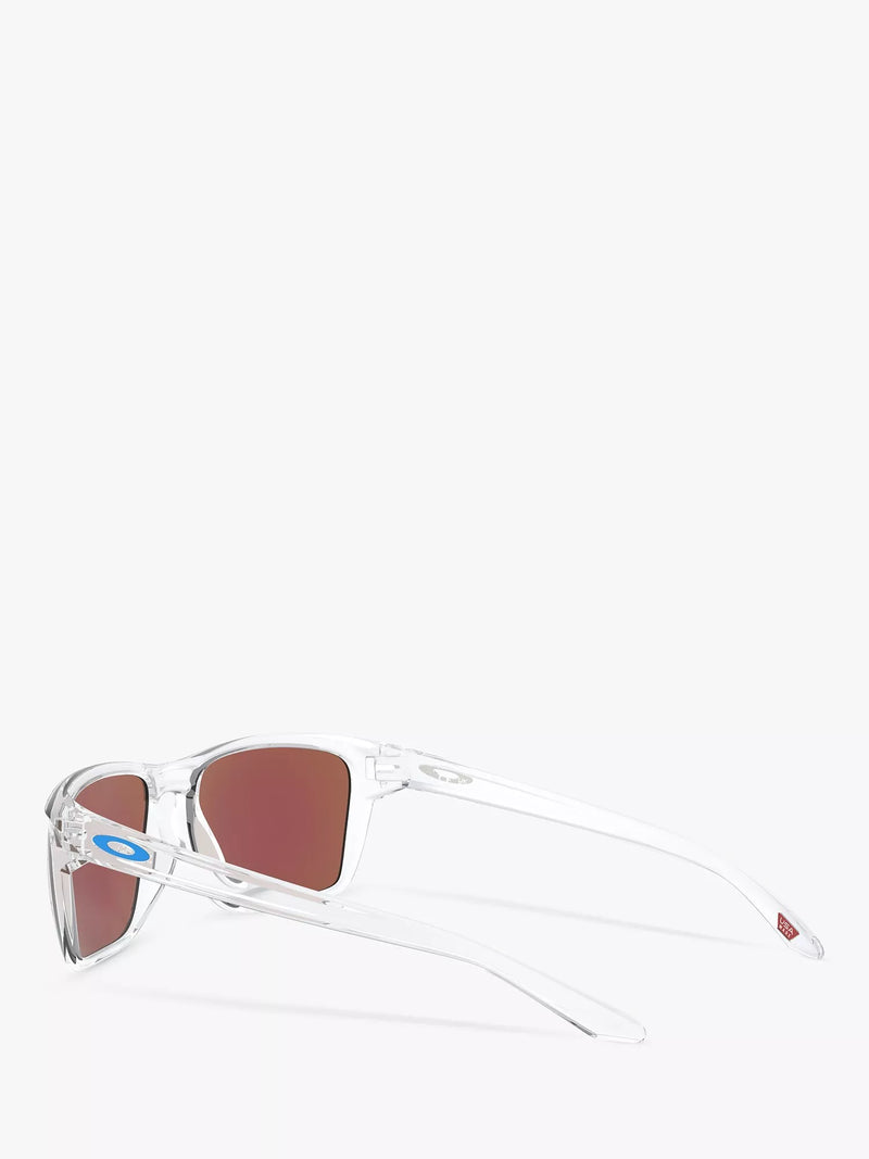 Oakley Sylas rectangular sunglasses clear frame mirrored blue (British brand)