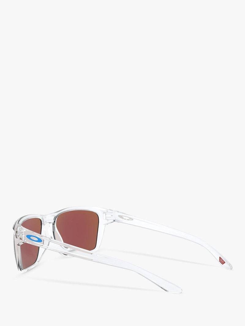 Oakley Sylas rectangular sunglasses clear frame mirrored blue (British brand)