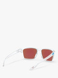 Oakley Sylas rectangular sunglasses clear frame mirrored blue (British brand)