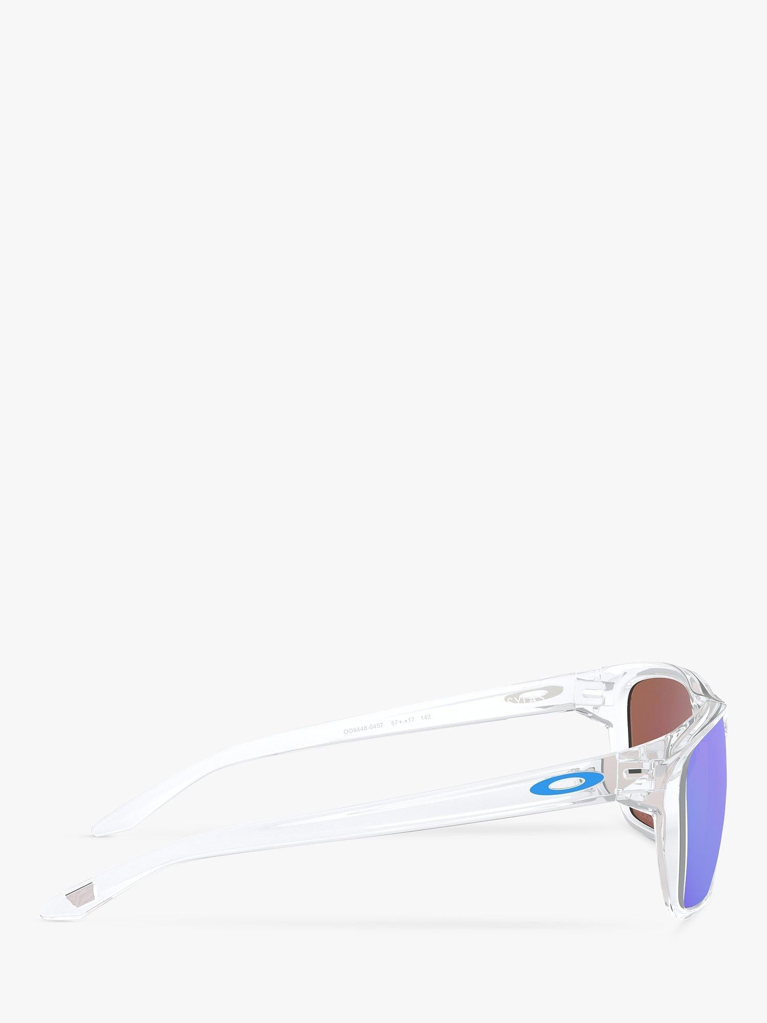 Oakley Sylas rectangular sunglasses clear frame mirrored blue (British brand)