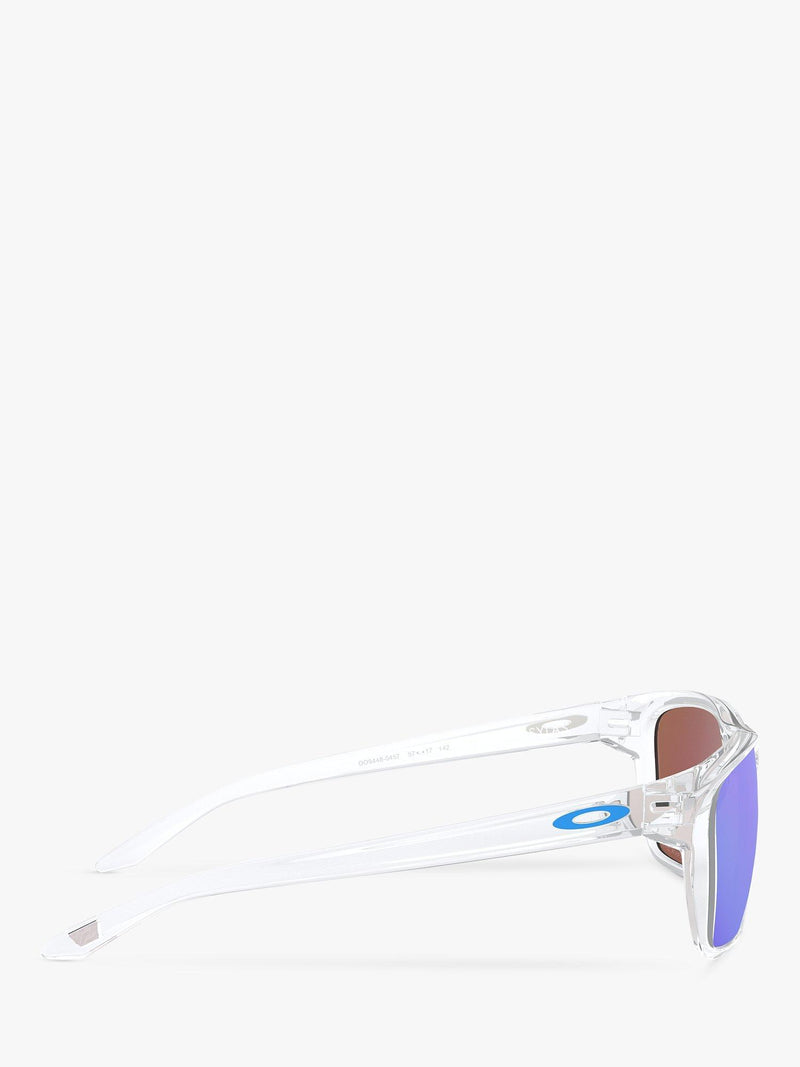 Oakley Sylas rectangular sunglasses clear frame mirrored blue (British brand)