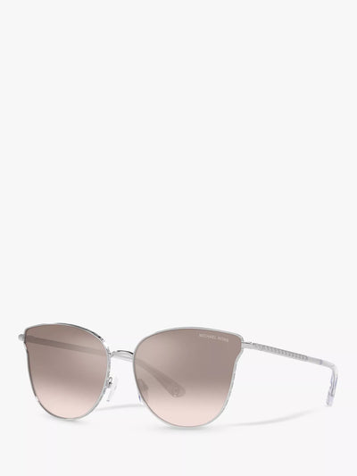 John Lewis Michael Kors MK1120 Women's Salt Lake City Round Sunglasses Silver/Beige Gradient- Buy online at McGrocer