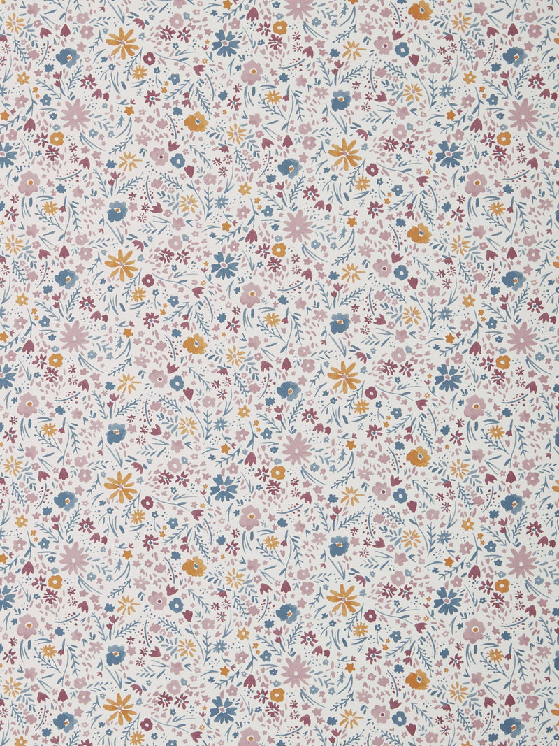 Handbemalte Blumentapete mit Prärie-Design