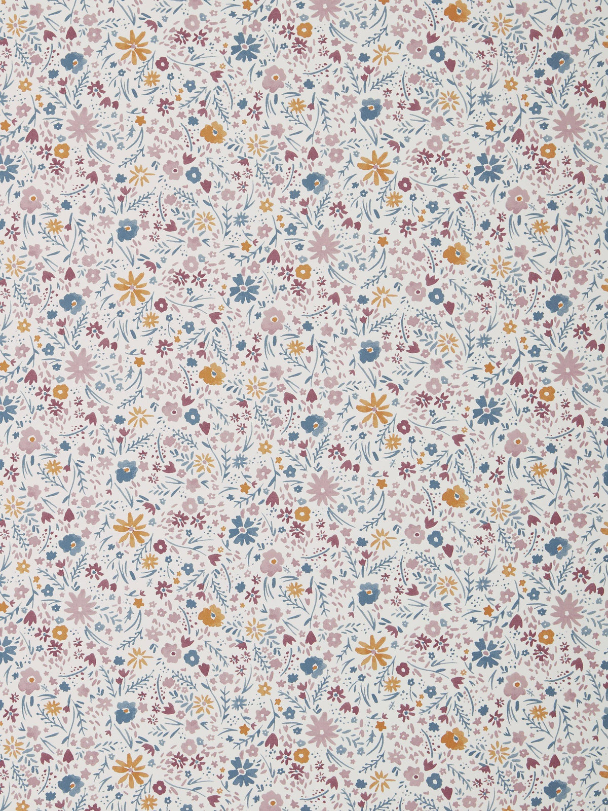Handbemalte Blumentapete mit Prärie-Design