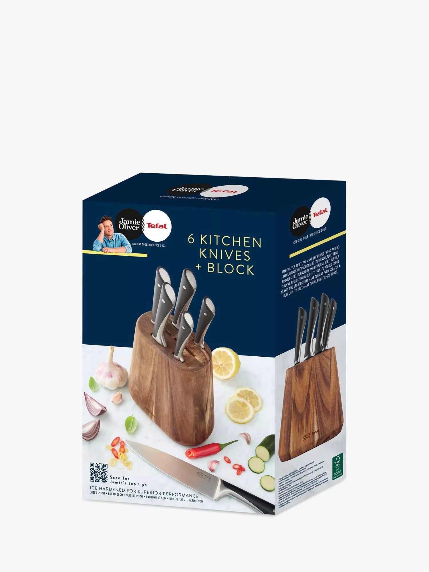 Jamie Oliver knife block set 6 piece, imported from the UK