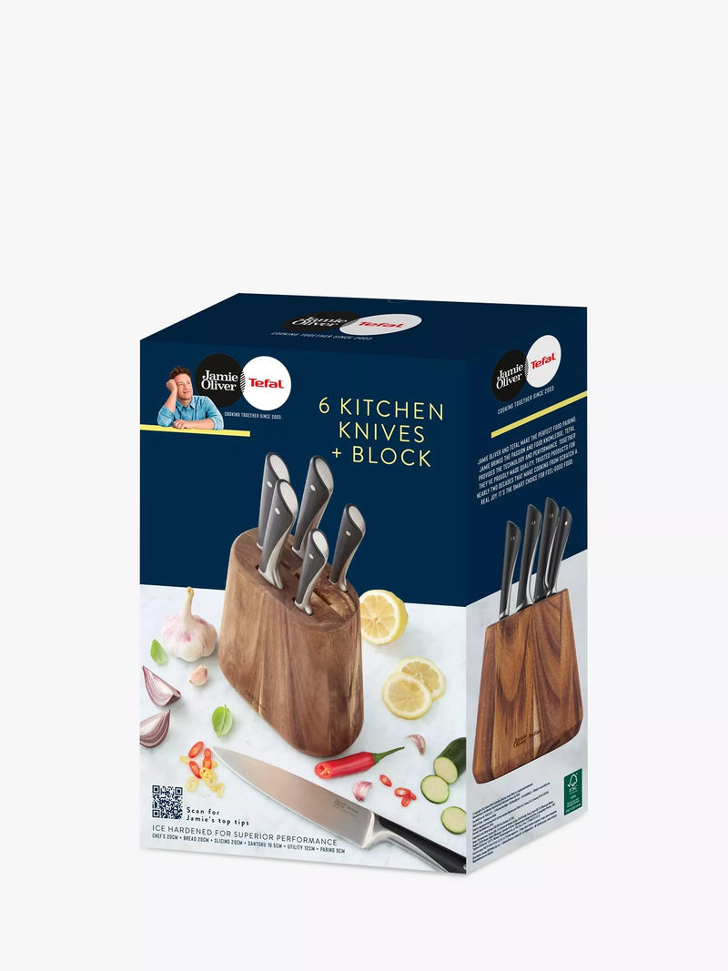 Jamie Oliver knife block set 6 piece, imported from the UK