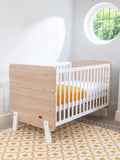 Boori Natty white and oak cot bed with mattress - British product