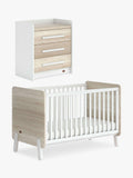Boori white and oak cot bed set with mattress and chest - British product