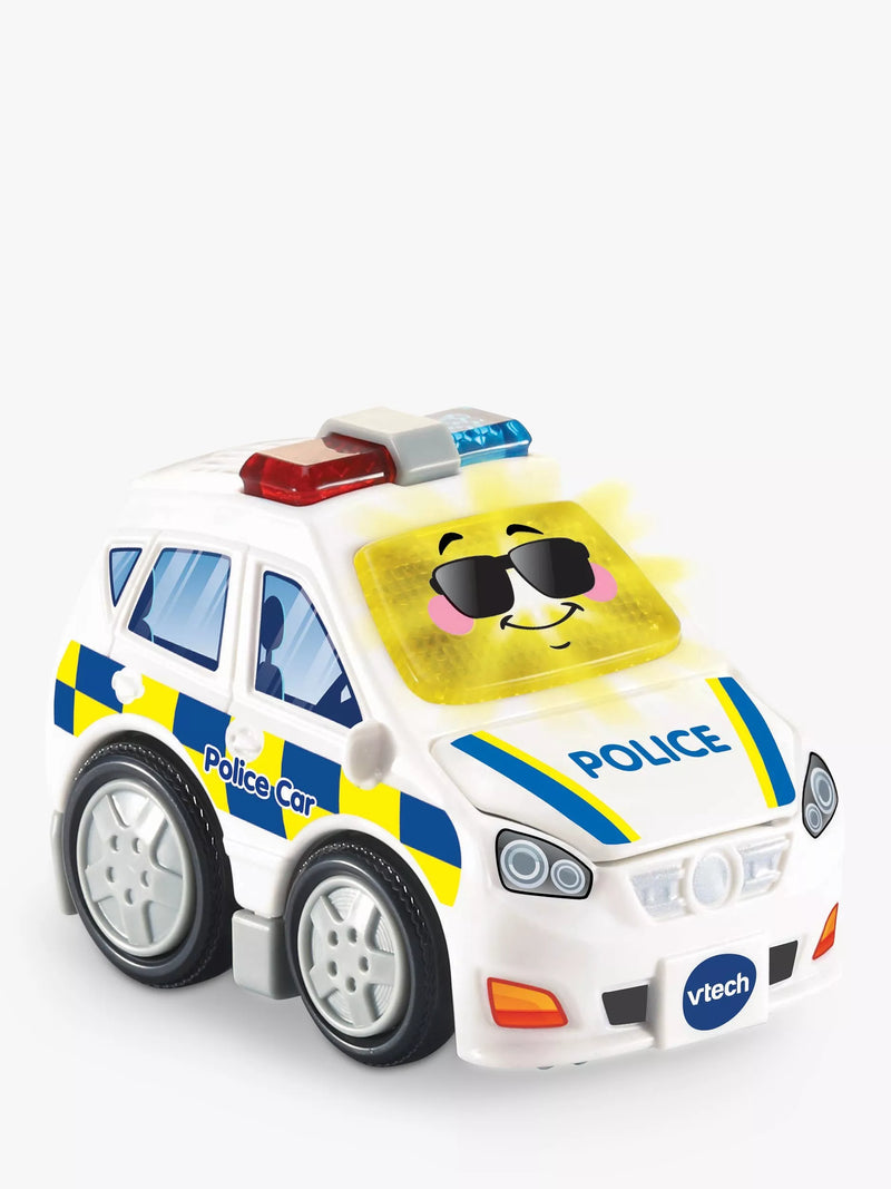 VTech police car toy with interactive light-up button and sound effects (British brand)