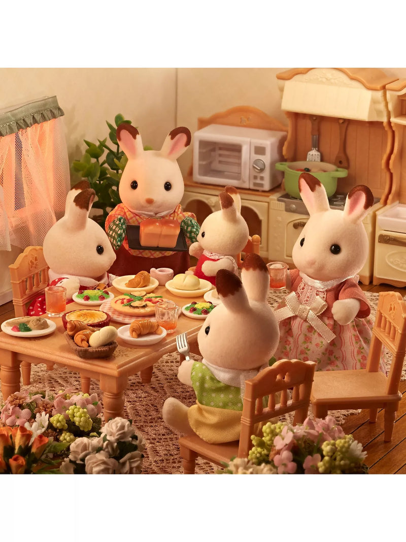 Sylvanian Families Chocolate Rabbit Family toy set, imported from the UK