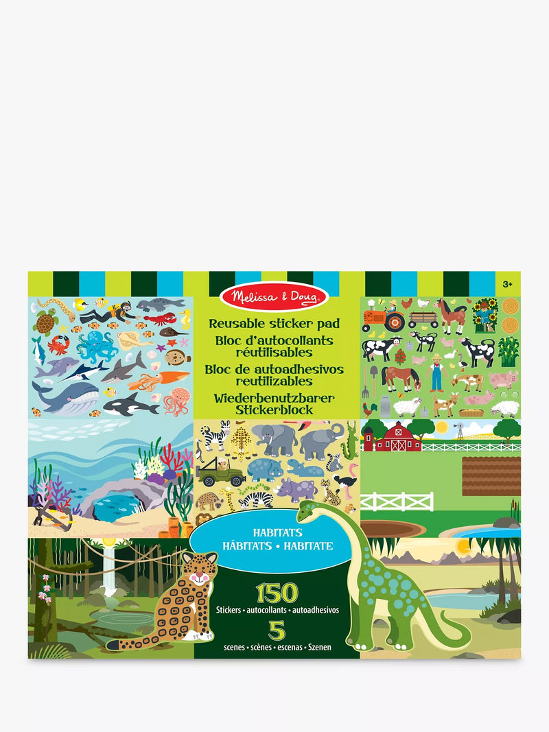 Melissa & Doug reusable sticker pad with over 150 vinyl stickers, imported from the UK