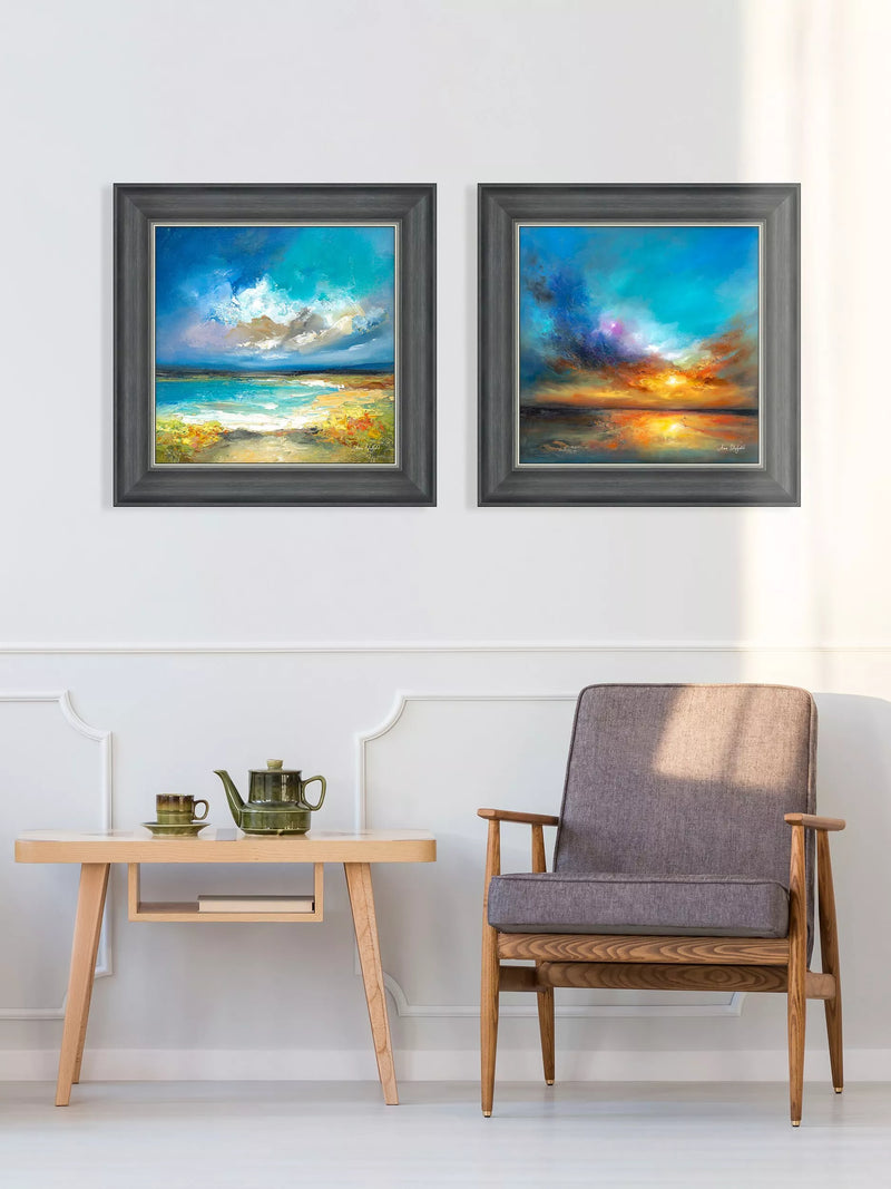 John Lewis framed print set coastal scenes 53cm - British product