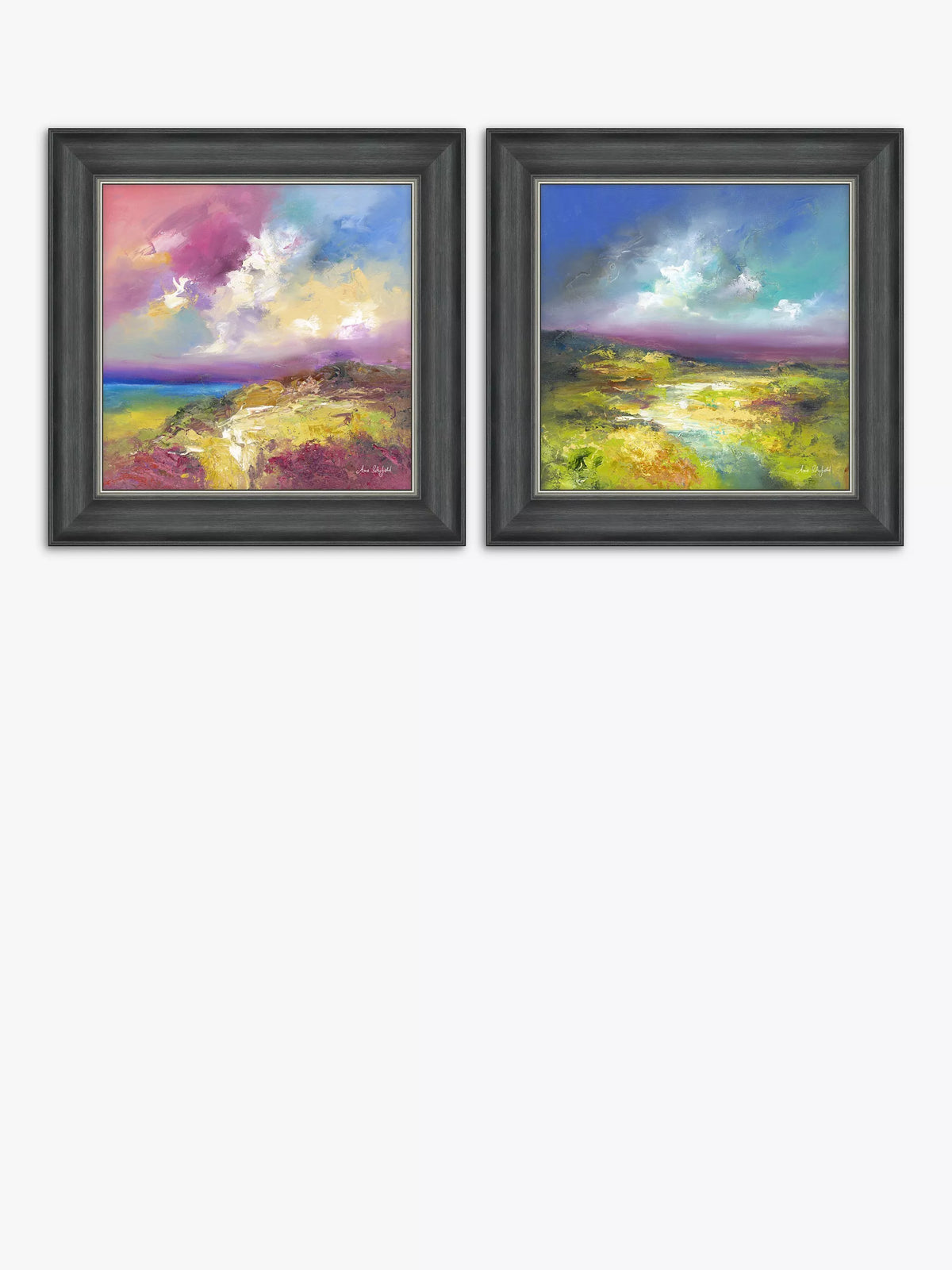 John Lewis framed prints coastal scenes set of 2 53x53cm - British product