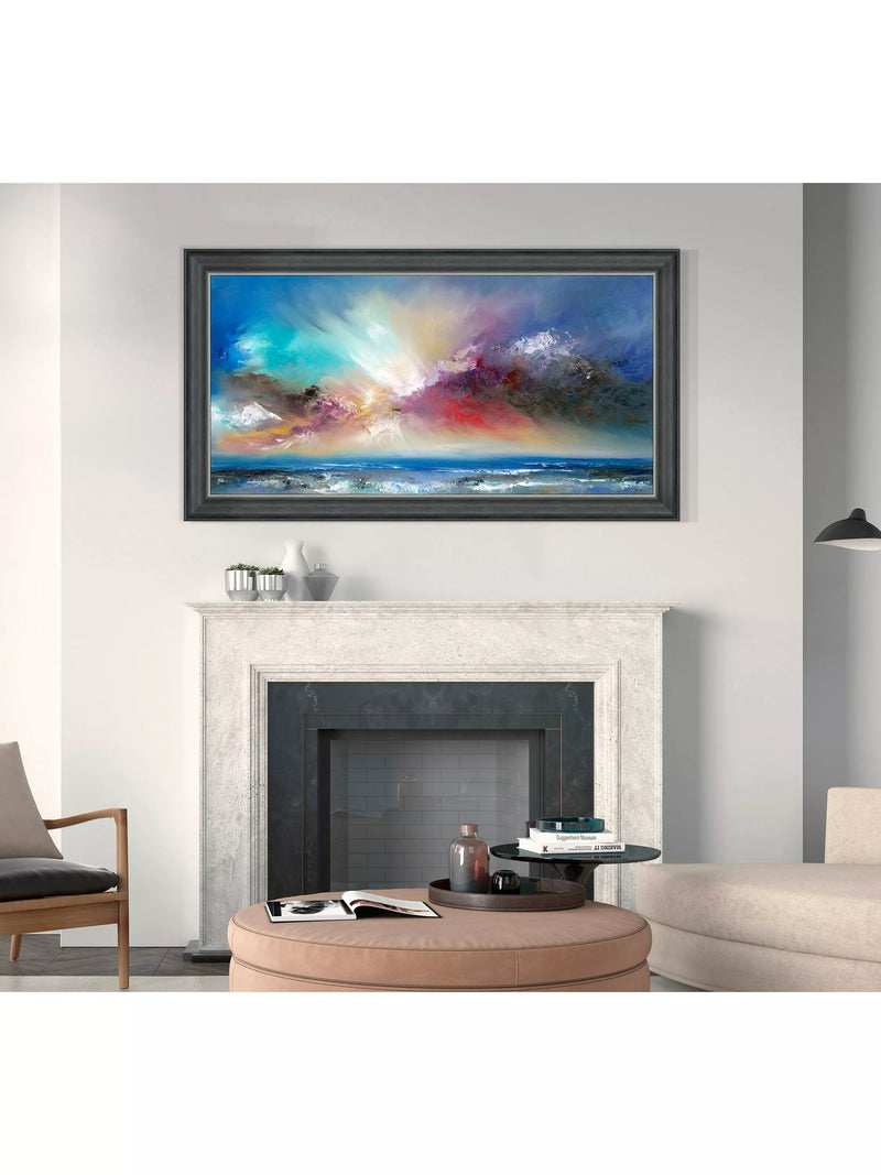 John Lewis framed print Blue Delight coastal scene 73x123cm (British brand)