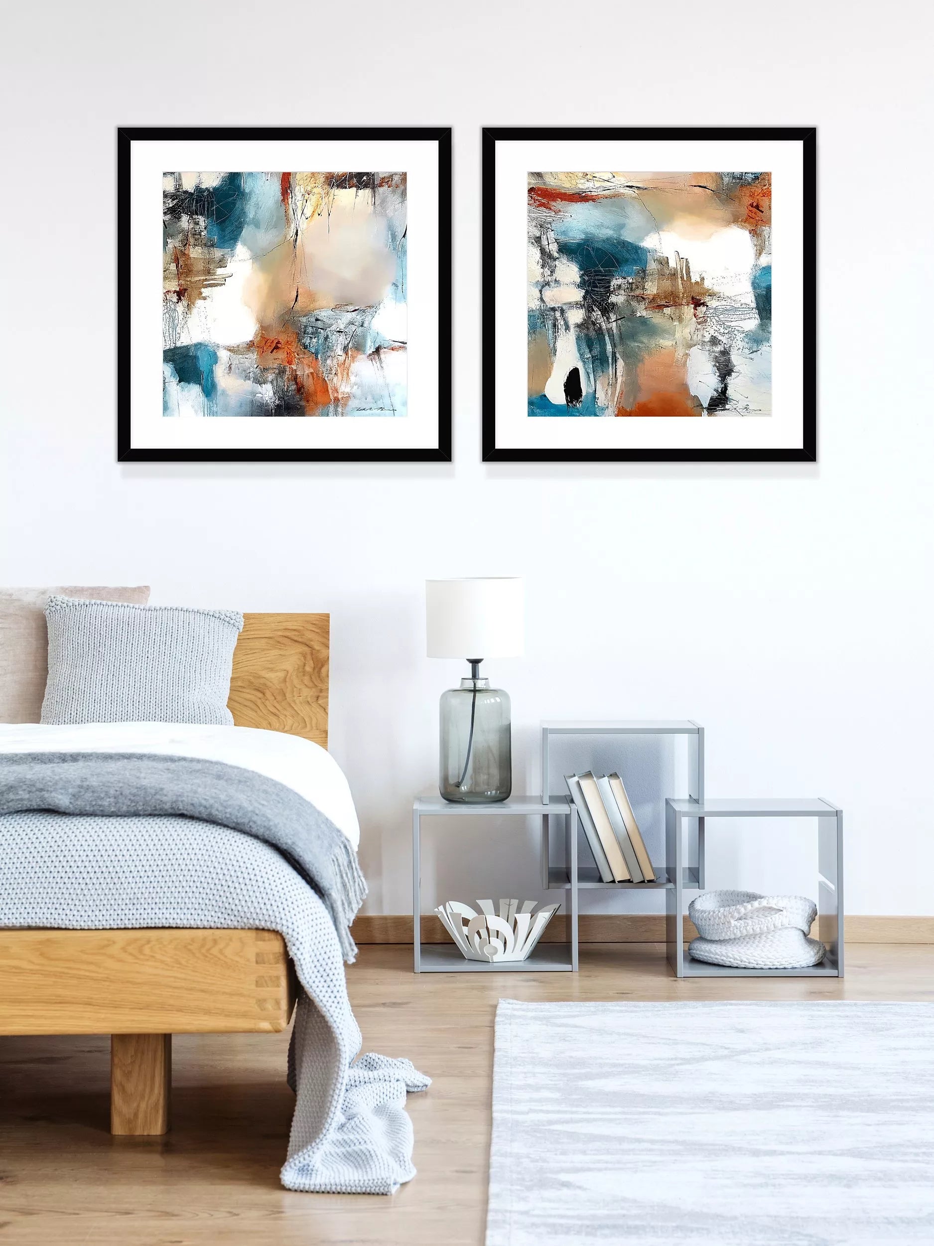 John Lewis Natasha Barnes abstract framed print set Continuity 61.5x61.5cm, UK version
