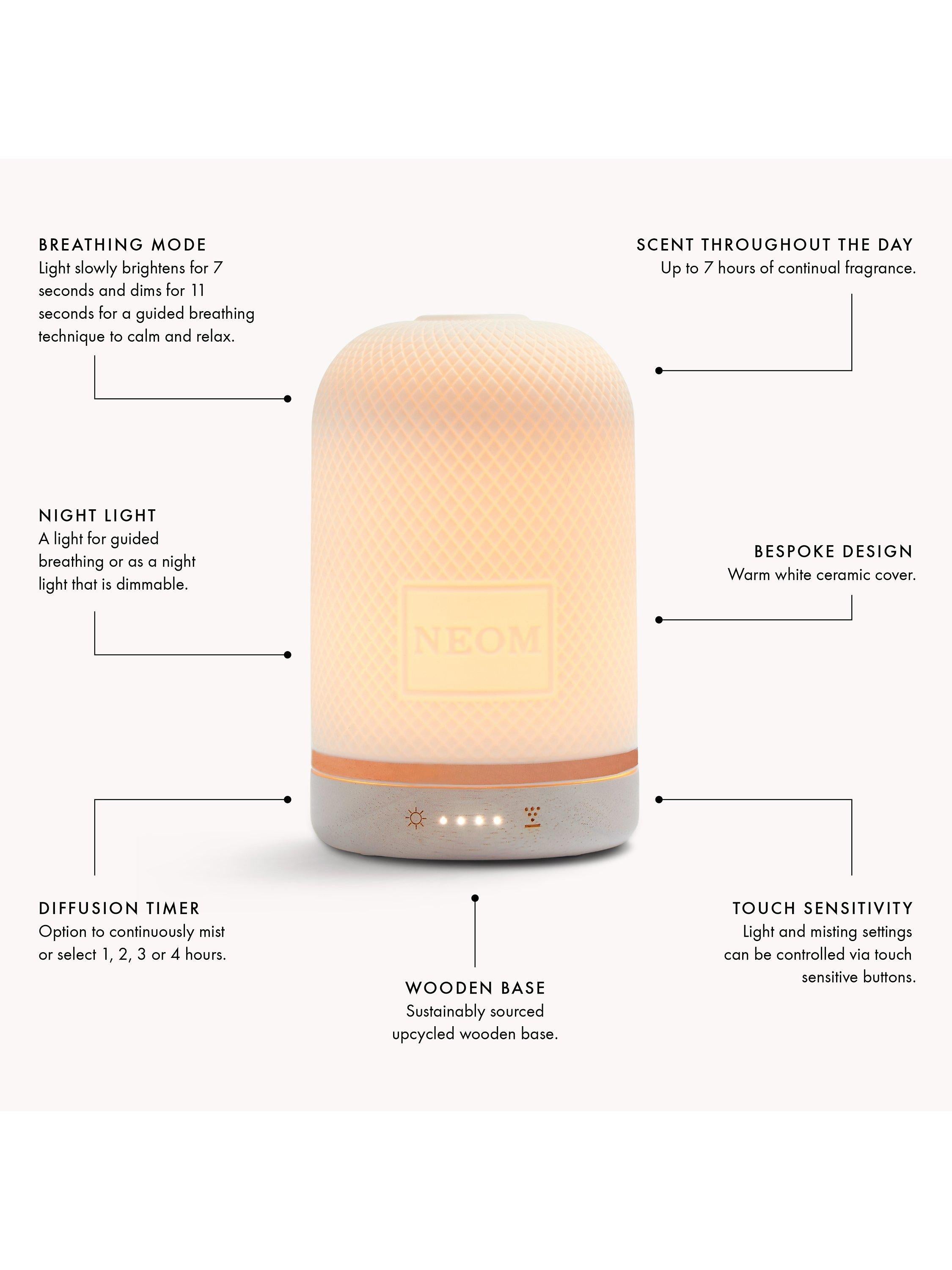 NEOM Wellbeing London Pod White Aromatherapy Diffuser, imported from the UK