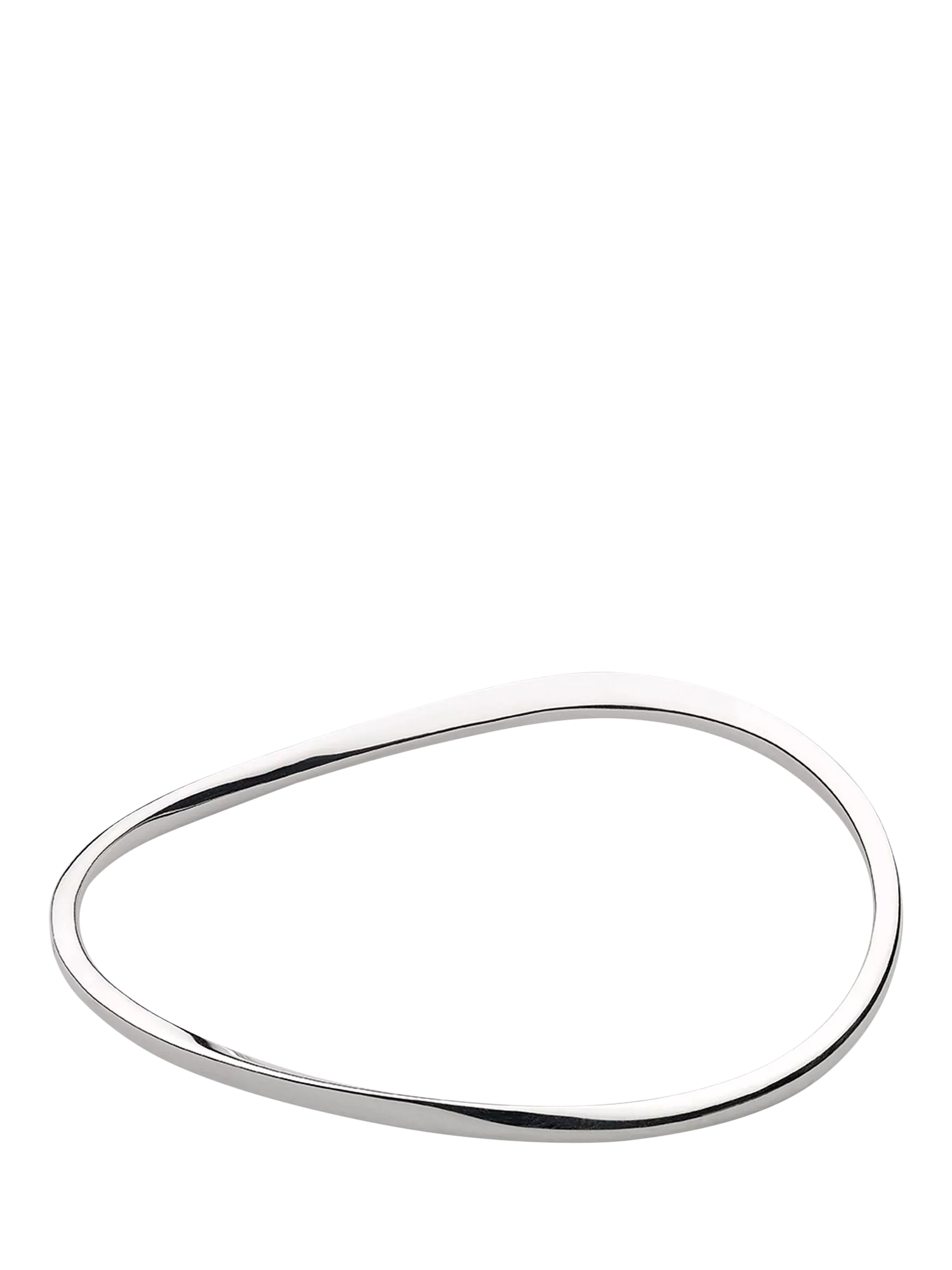 Kit Heath silver bevel curve medium slim wave bangle, UK version