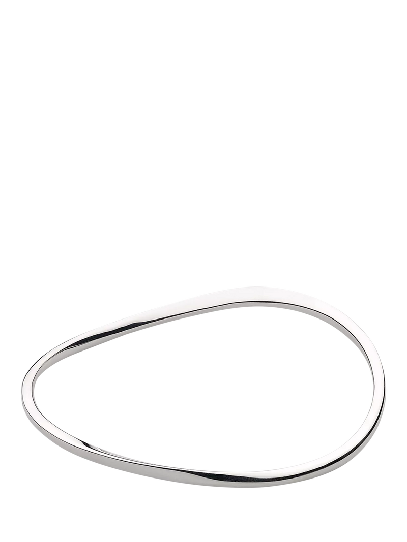 Kit Heath silver bevel curve medium slim wave bangle, UK version