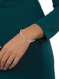 Kit Heath silver bevel curve medium slim wave bangle, UK version