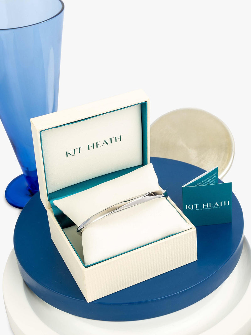 Kit Heath sterling silver Bevel Cirque bangle with classic design, UK version