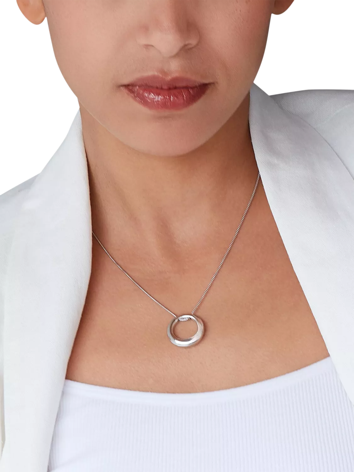 Kit Heath Bevel Cirque pendant necklace in sterling silver, imported from the UK