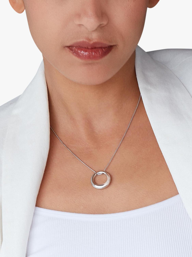 Kit Heath Bevel Cirque pendant necklace in sterling silver, imported from the UK