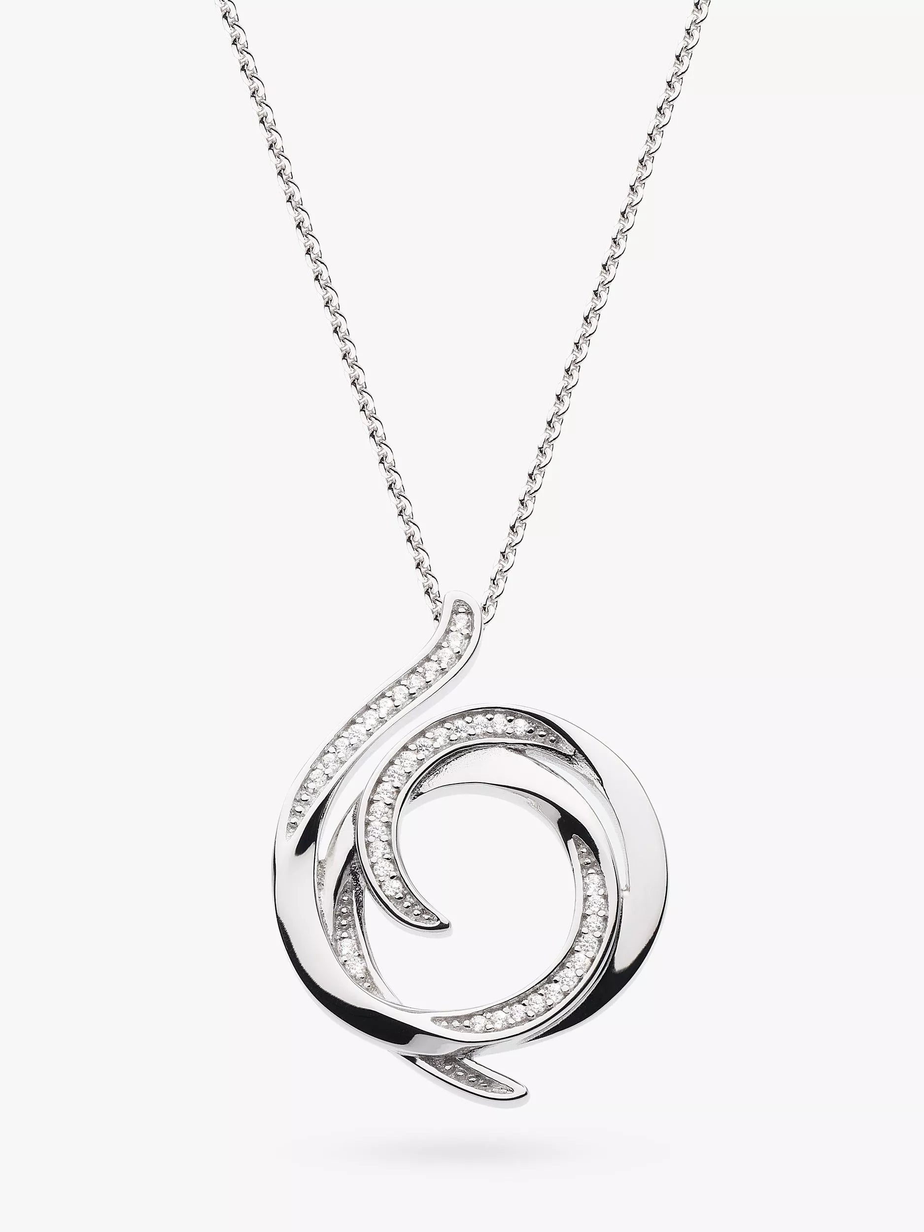 Kit Heath Entwine Helix pendant necklace silver cubic zirconia, UK version