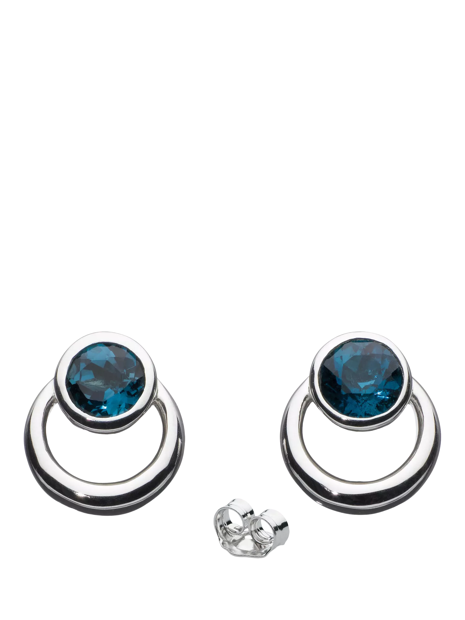 Kit Heath stud earrings silver blue topaz (British brand)