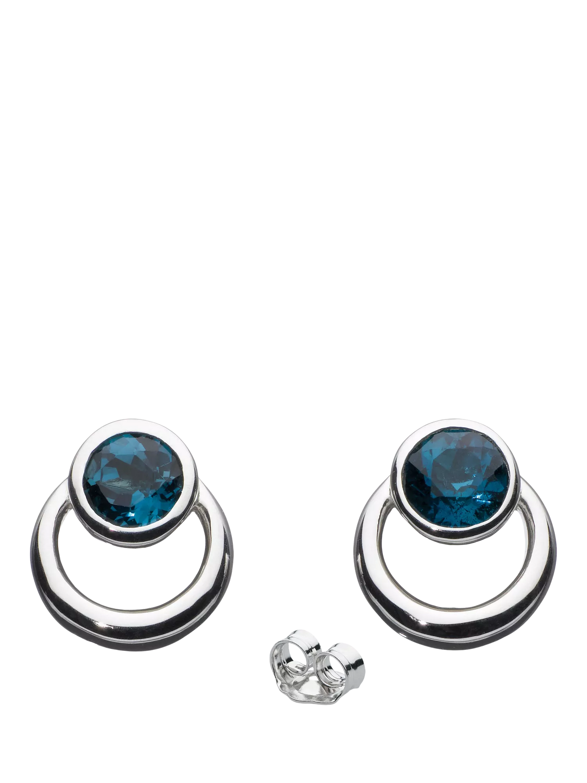 Kit Heath stud earrings silver blue topaz (British brand)