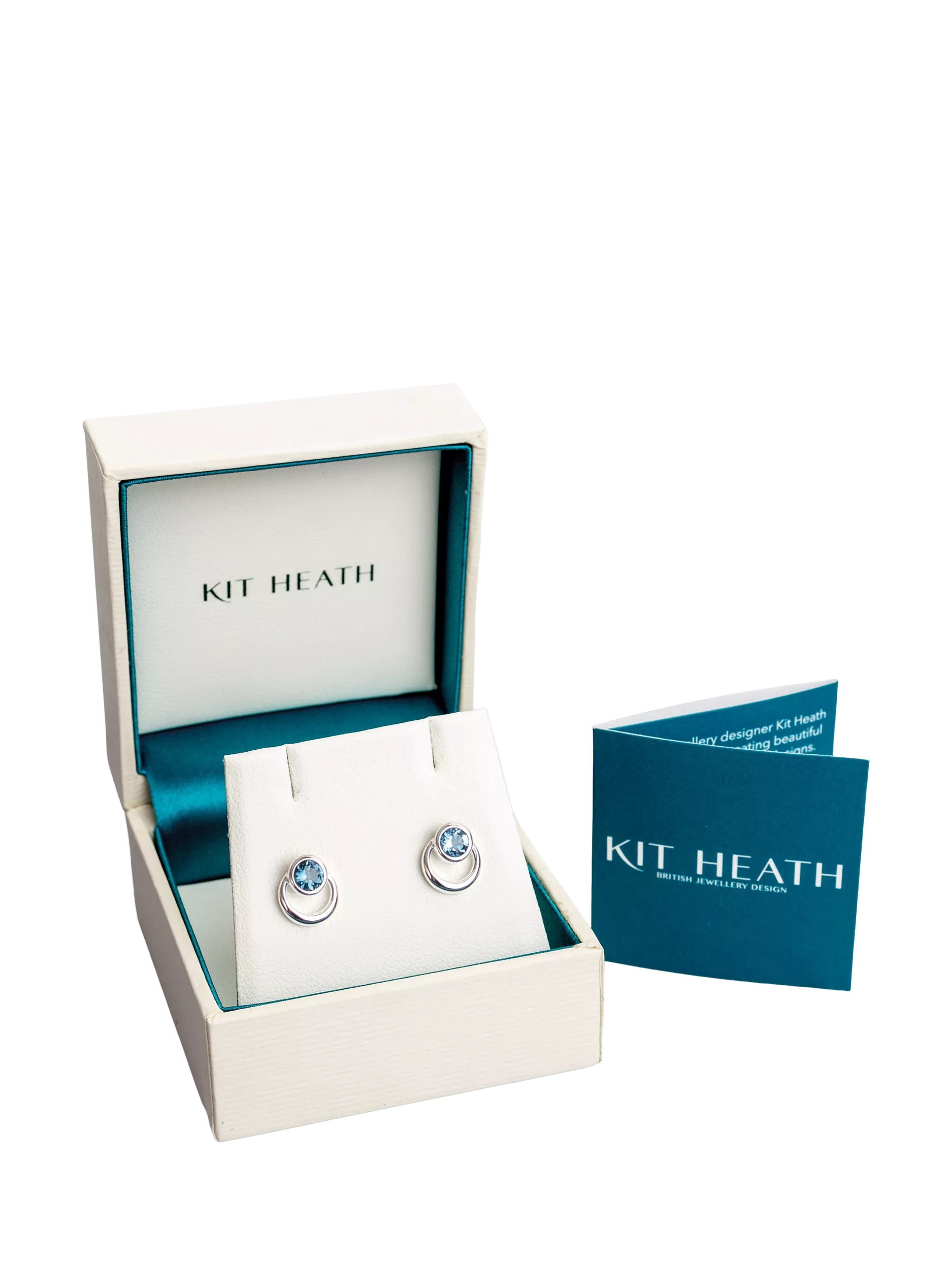 Kit Heath stud earrings silver blue topaz (British brand)