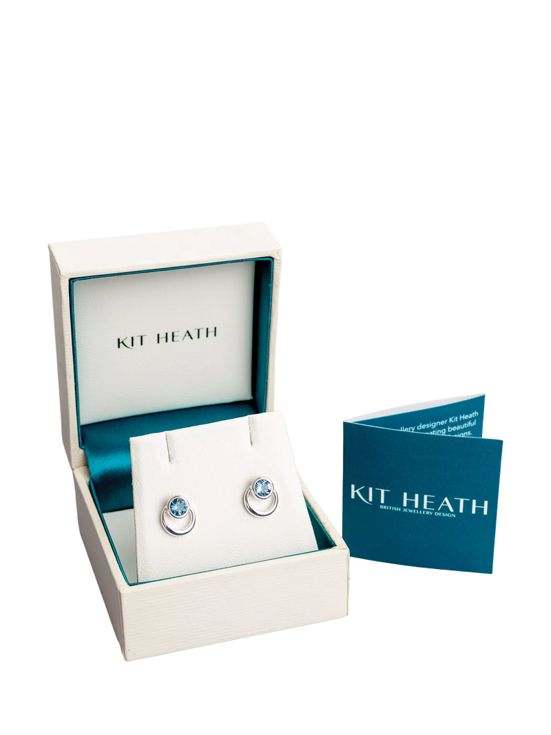 Kit Heath stud earrings silver blue topaz (British brand)