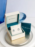 Kit Heath stud earrings silver blue topaz (British brand)