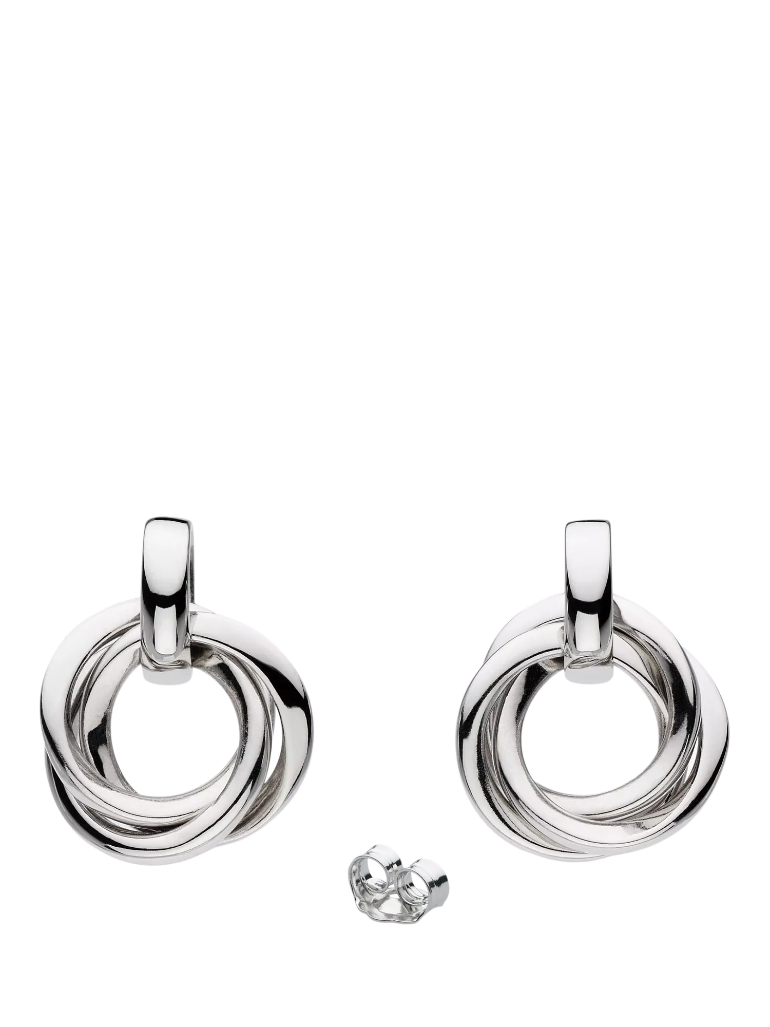 Kit Heath Bevel Trilogy drop earrings silver (British brand)