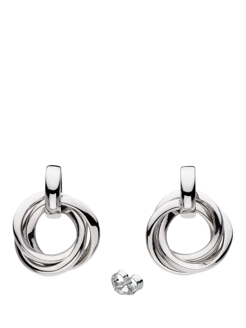 Kit Heath Bevel Trilogy drop earrings silver (British brand)