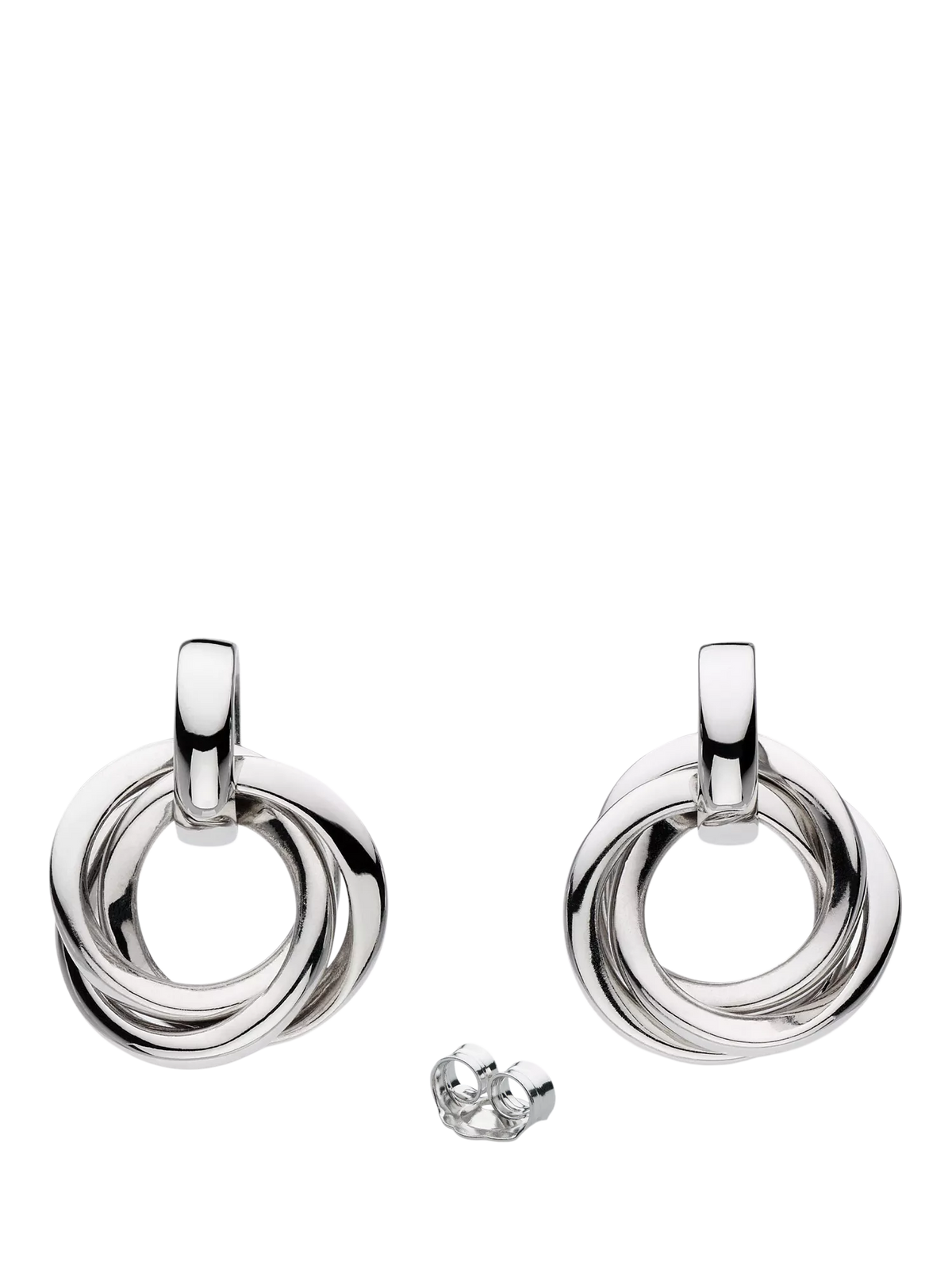 Kit Heath Bevel Trilogy drop earrings silver (British brand)