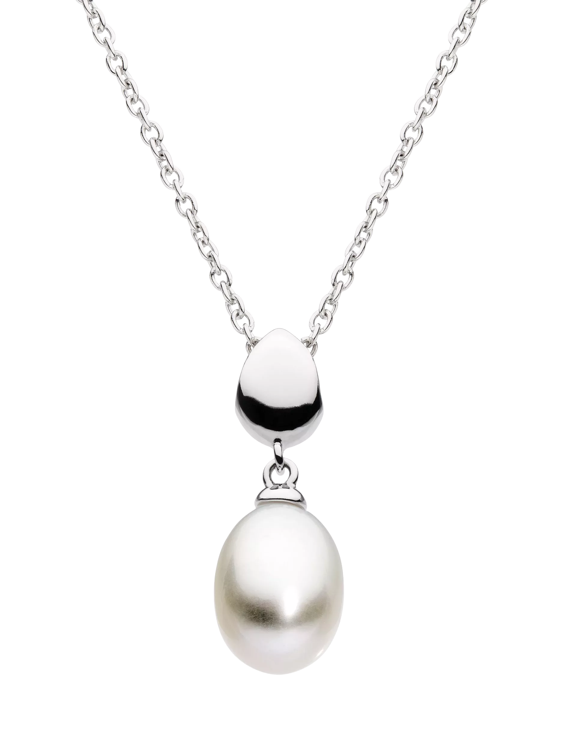 Kit Heath sterling silver freshwater pearl pendant necklace, 45cm - British product
