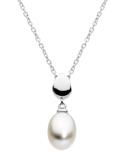 John Lewis Kit Heath Coast Pebble Pearl Freshwater Pearl Pendant Necklace, Silver/White- Buy online at McGrocer