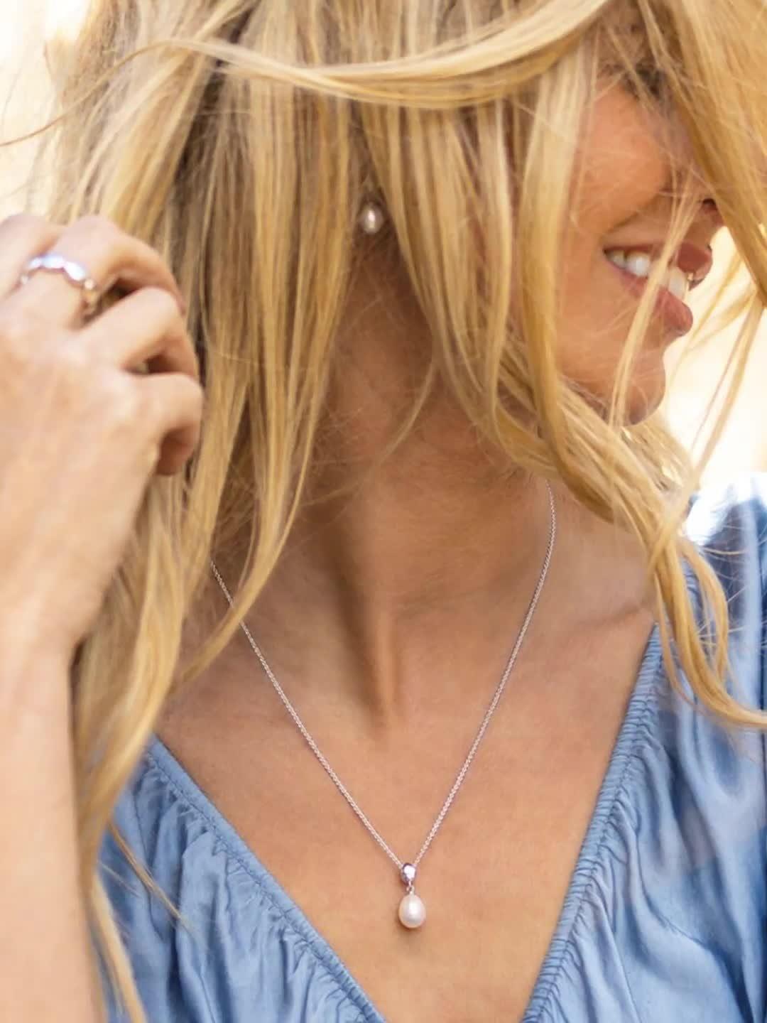 Kit Heath sterling silver freshwater pearl pendant necklace, 45cm - British product