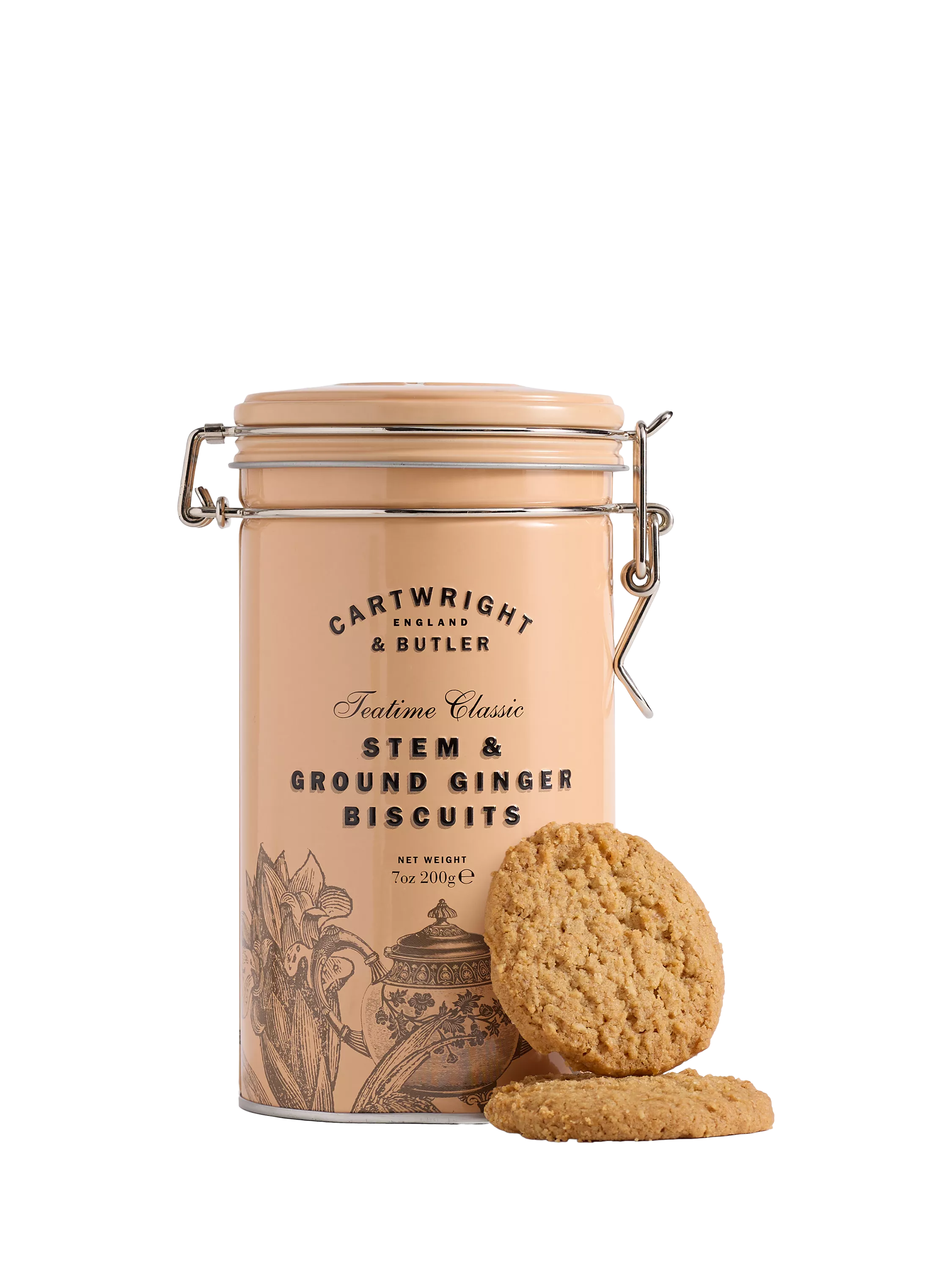 Cartwright & Butler stem and ground ginger biscuits in tin, 200g - British product