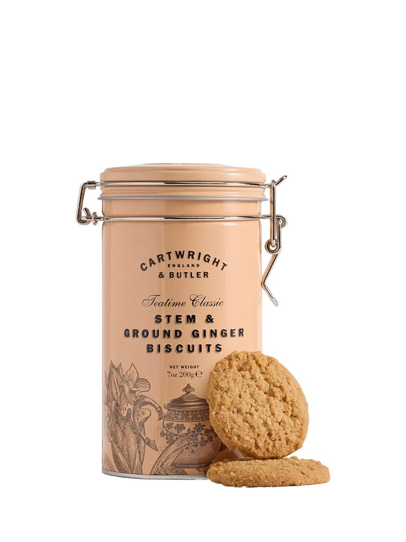 Cartwright & Butler stem and ground ginger biscuits in tin, 200g - British product