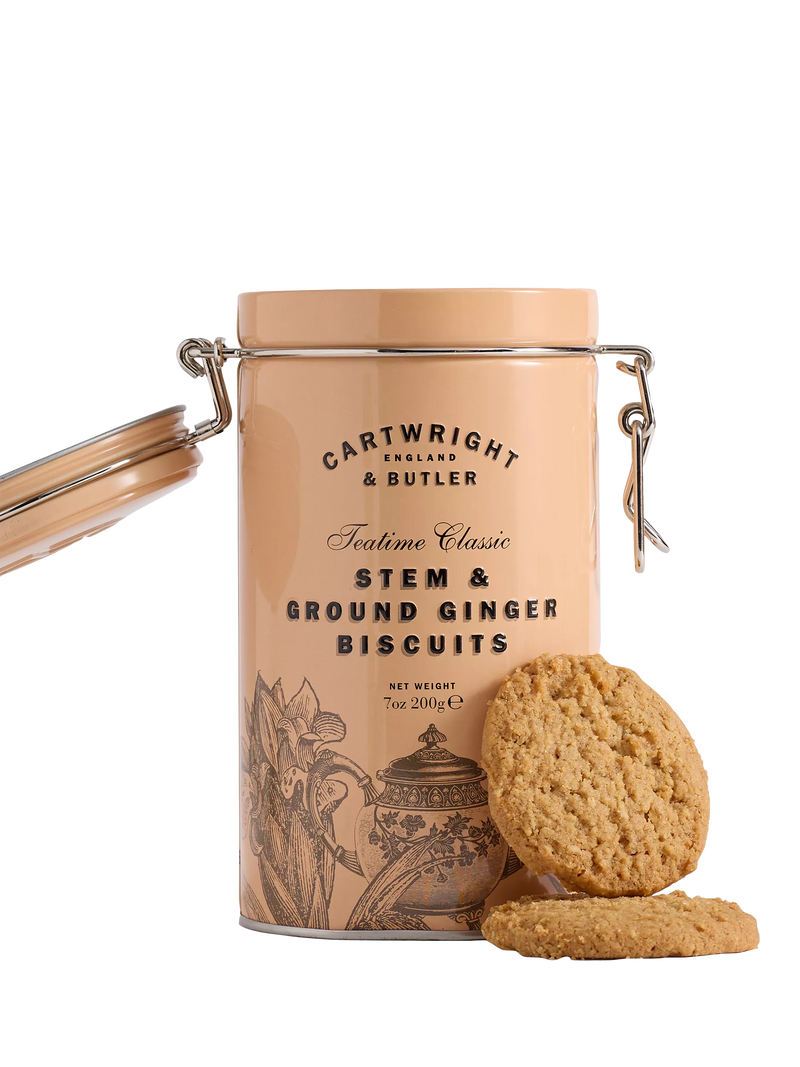Cartwright & Butler stem and ground ginger biscuits in tin, 200g - British product
