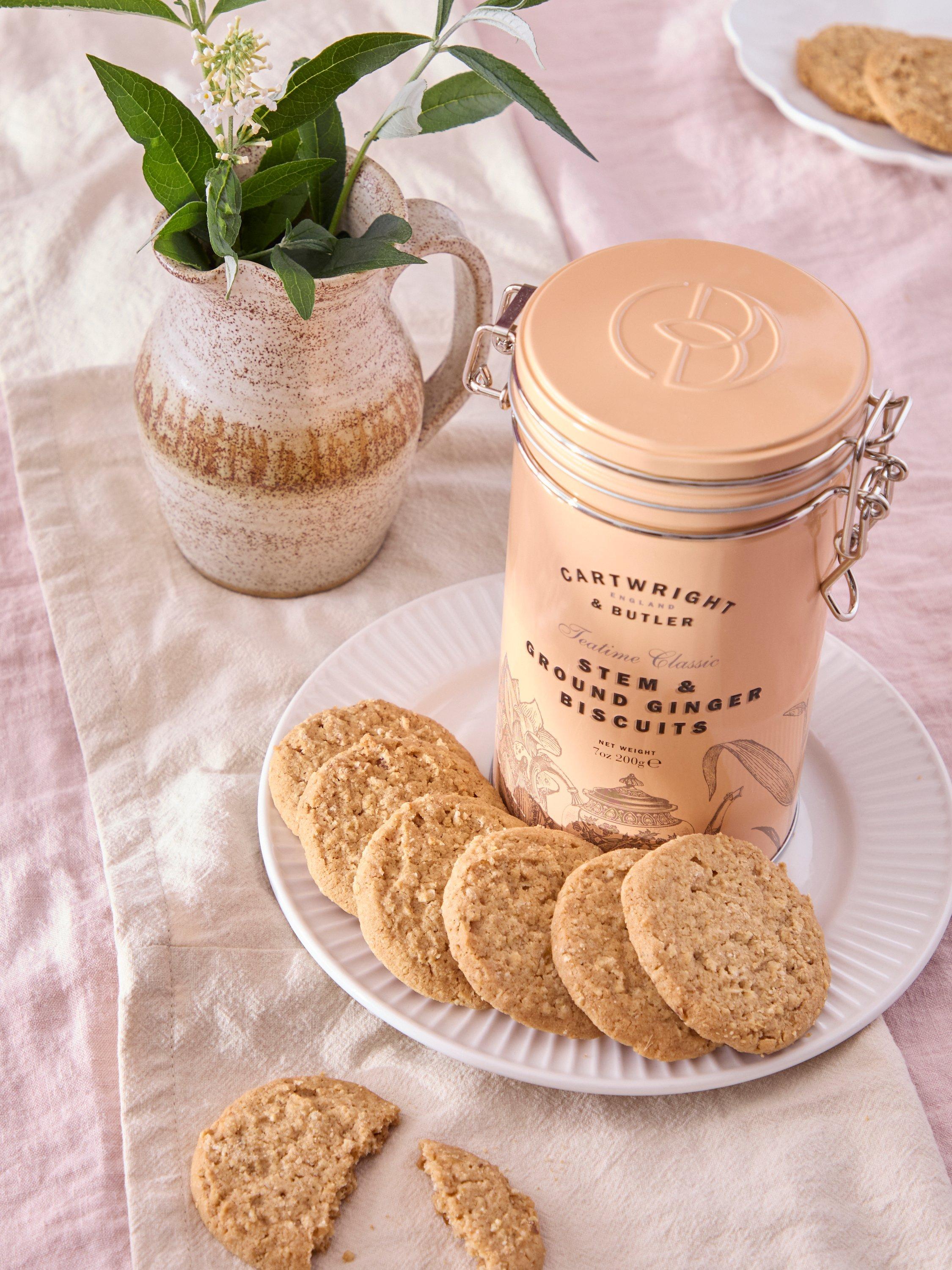 Cartwright & Butler stem and ground ginger biscuits in tin, 200g - British product