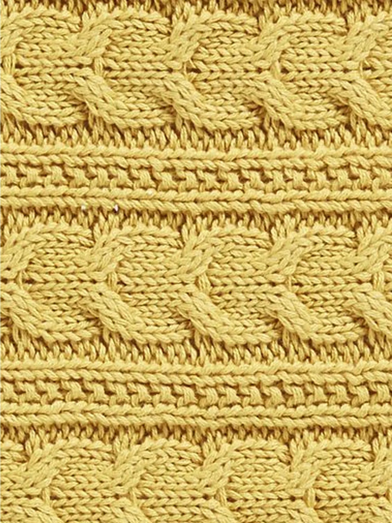 John Lewis Kids' Cable Knit Sherpa Fleece Throw, 150 x 100cm - Ochre
